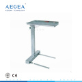 AG-SS008B tray stand with one post adjustable height stainless steel hospital cart trolley